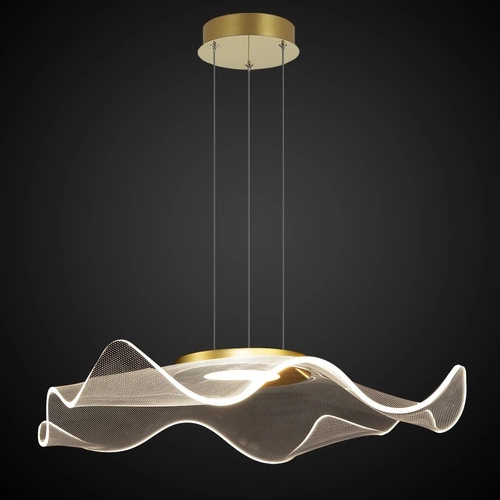 Závěsné svítidlo Velo no.2 zlaté LED moderní do obýváku a jídelny, nastavitelné 50 cm