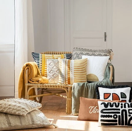 Dekorační polštář Macrame Atmosphera boho bavlněný do obýváku a ložnice 40x40 cm