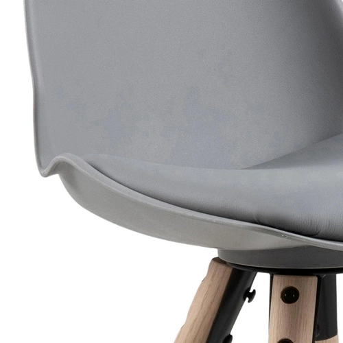 Barová židle Oslo šedá s opěrkou do kuchyně, dřevěná na dubových nohách, moderní Actona