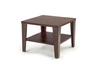 Konferenční stolek Deya čtvercový moderní s policí tmavý ořech 70x70 do obýváku