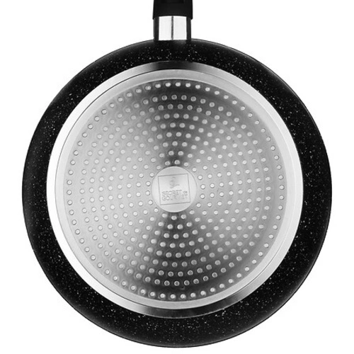 Kovaná hliníková pánev s poklicí 28 cm černá