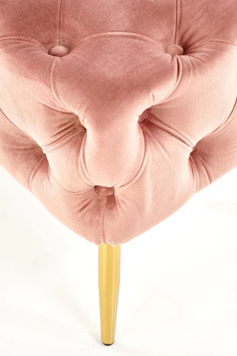 Růžová sametová lavice glamour Nate se zlatými nohami do předsíně a ložnice