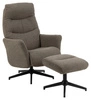 Otočná křesla London Monza béžová s podnožkou moderní relaxační do obýváku
