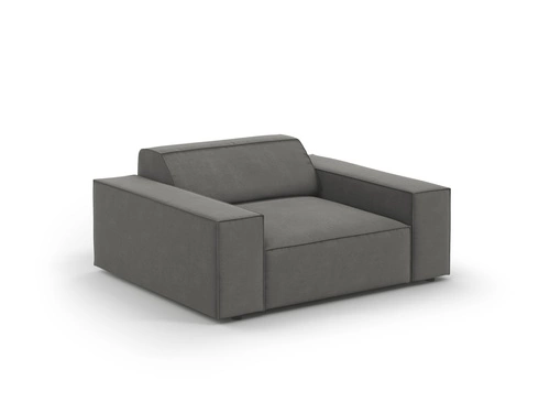Relaxační křeslo Jodie sametové šedé moderní do obýváku s područkami BESO LUX