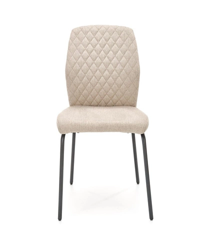 Čalouněná jídelní židle Honorine béžová moderní s černými nohami Intesi