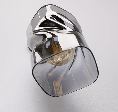 Nástěnné svítidlo Felis moderní černé s kouřovým skleněným stínidlem do obývacího pokoje a ložnice