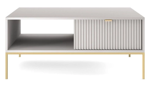 Šedá/zlatá Delicious s drážkovanými čely sada nábytku do obývacího pokoje