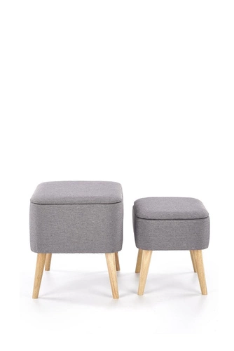 Sada 2 pufů Sk.yf s úložným prostorem šedá