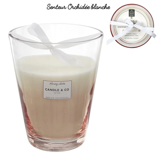 Vonná svíčka orchidej ve skleněné béžové dekorativní váze Intesi 23 cm