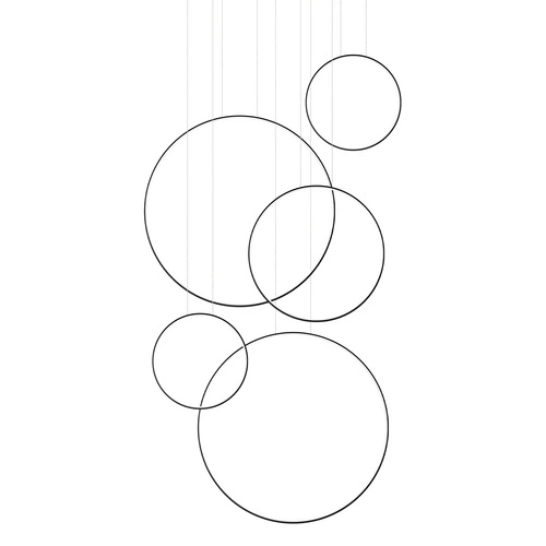 Závěsné LED svítidlo RIO 5 černé do obýváku a jídelny moderní 5bodové Thoro