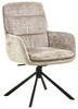 Otočná jídelní židle Edgar z béžového sametu s područkami