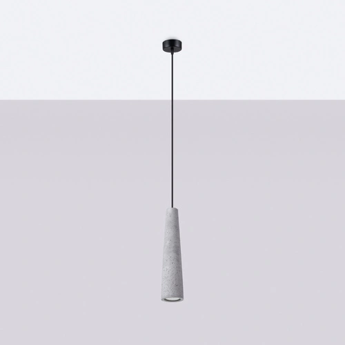 Betonové závěsné svítidlo ELECTRA šedé loftové do obýváku a kuchyně nad ostrůvek 125 cm