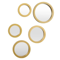 Sada 5 kulatých zrcadel Gilded ve zlatém rámu dekorativních do předsíně