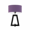 Noční lampička Clio glamour s fialovým stínidlem a ebenovým dřevěným podstavcem do ložnice