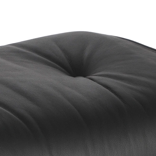 Odpočinkové křeslo do obýváku Vip Lounge Chair kožené černé s podnožkou moderní