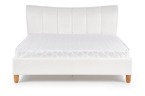 Čalouněná postel do ložnice Sany bílá 160x200 moderní dřevo s roštem