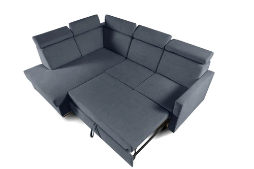 Rohová rozkládací pohovka Mils XL levá moderní do obýváku šedá modrá