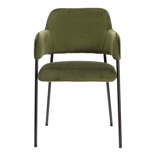 Jídelní židle Lima Actona zelená sametová s područkami snadno čistitelná