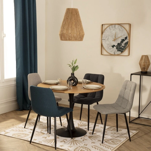 Čalouněná jídelní židle Sirac Atmosphera, šedá, skandinávský styl, kovové nohy