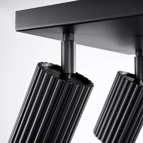 Stropní svítidlo KARBON 4 černé moderní hliníkové do obýváku nebo ložnice SOLLUX