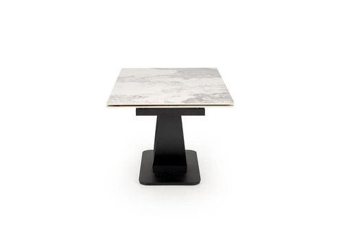 Rozkládací jídelní stůl Abigray bílý mramor černé nohy moderní 160-240 cm Intesi