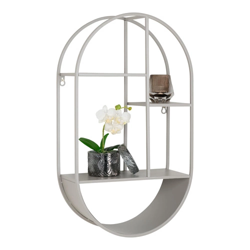 Kovová nástěnná police na knihy Feira šedá 35x15x60 cm skandinávský styl Intesi