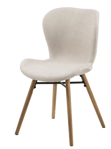 Čalouněná jídelní židle Batilda Actona béžová moderní s dřevěnými nohami