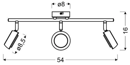 Stropní LED svítidlo Mild šedé nastavitelné 3bodové do obývacího pokoje a ložnice 54 cm