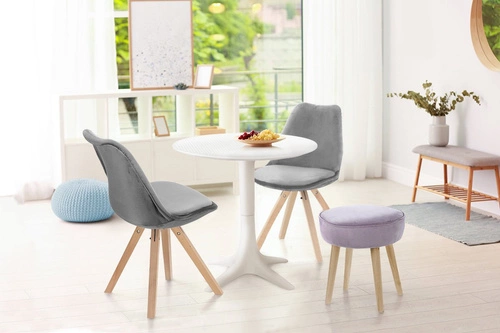 Zahradní a balkonový kulatý stůl Bloom Intesi bílý moderní plastový 60 cm