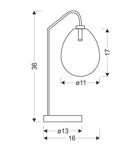 Skleněná noční lampa Lukka moderní do ložnice a obýváku chromovaná Ledea 36 cm