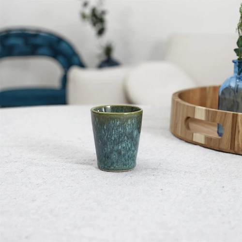 Keramický espresso šálek Elia Intesi 80 ml zelený moderní na kávu