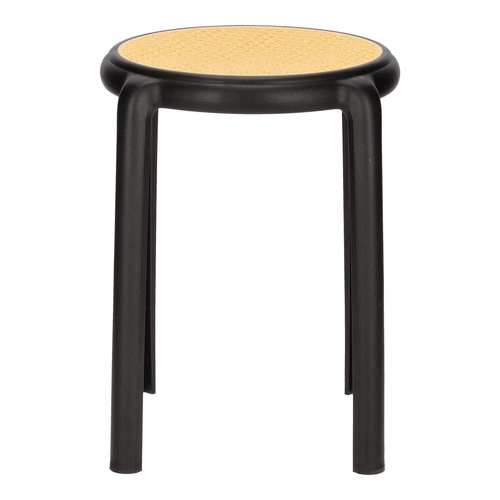 Černá stolička Zula Intesi do kuchyně a na balkon, boho styl, plastová, snadno čistitelná, stohovatelná