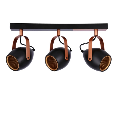 Stropní svítidlo Anica černozlaté 3bodové nastavitelné do obýváku a nad stůl