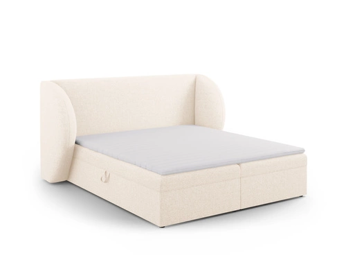 Čalouněná postel Miley béžová 180x200 s úložným prostorem, moderní glamour do ložnice