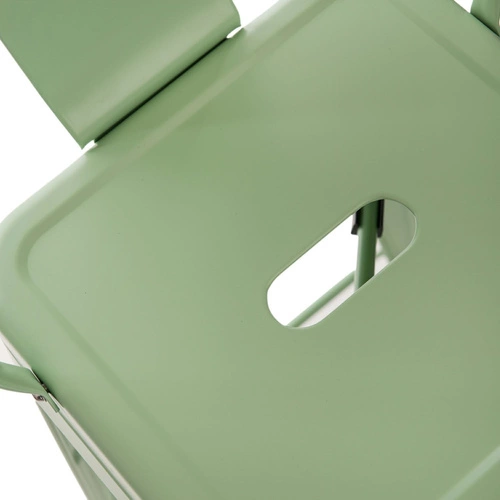 Barová židle Paris Back 66 cm zelená kovová s opěrkou do kuchyně a k ostrůvku industriální D2.DESIGN