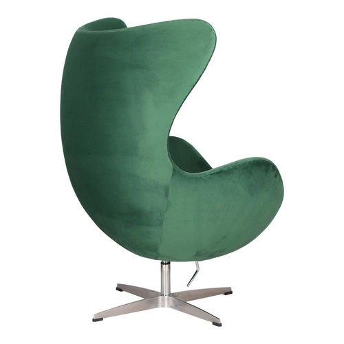 Zelené sametové otočné křeslo do obýváku ve stylu Egg D2.DESIGN