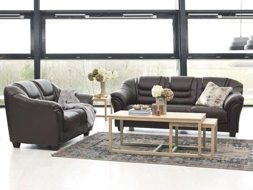 Sada 3 konferenčních stolků Cornus obdélníkový bělený dub do obývacího pokoje skandinávský styl