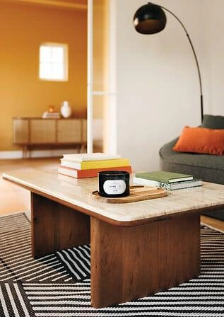 Obdélníkový konferenční stolek z travertinu do obýváku moderní skandinávský Atmosphera