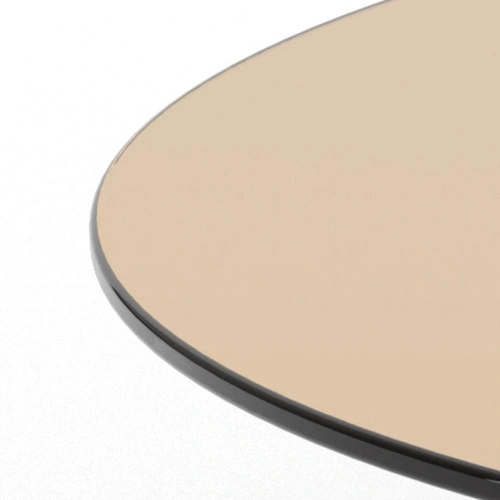 Konferenční stolek Samos kulatý skleněný hnědý 80 cm do obýváku