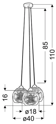 Moderní závěsné svítidlo Trio 3bodové skleněné do obýváku a ložnice chrom 110 cm
