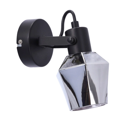 Nástěnná lampa Randi moderní černá s kouřovým sklem do obýváku a ložnice Candellux