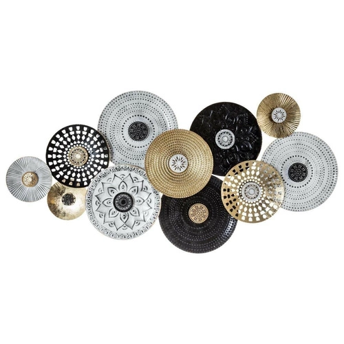 Kovová nástěnná dekorace Met Intesi zlatá moderní dekorace na stěnu do obýváku 68 cm