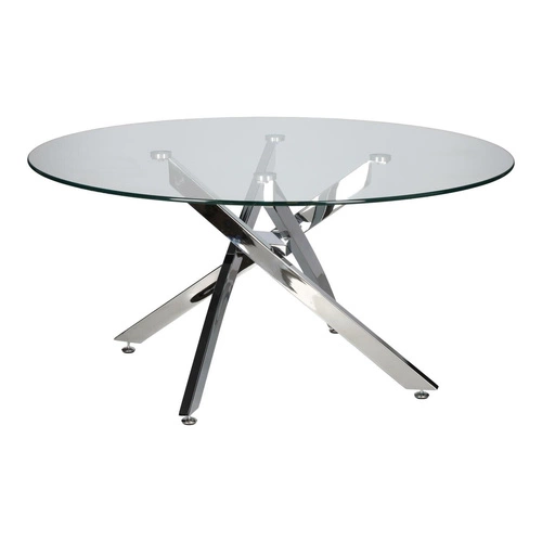 Konferenční stolek Amber 90 cm kulatý skleněný chrom moderní glamour do obýváku Intesi