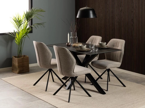 Moderní keramický jídelní stůl Heaven 135x80 cm černý do jídelny a obýváku Actona