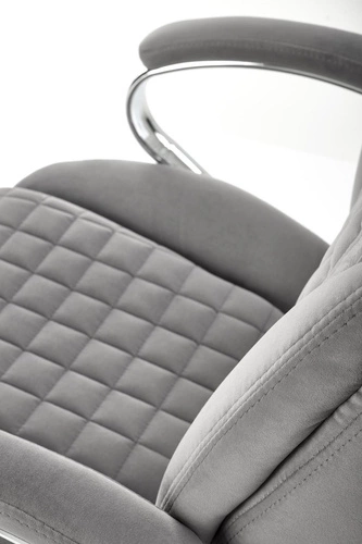 Ergonomická kancelářská židle Ukka šedá sametová s nastavitelnou výškou a sklonem pro práci