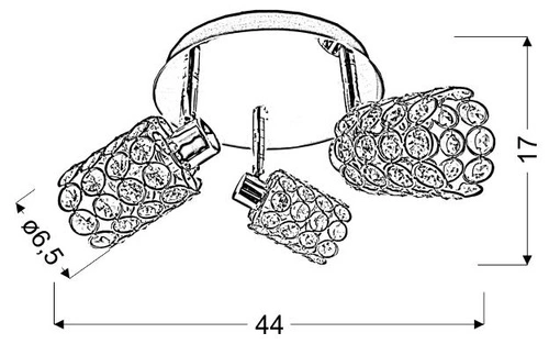 Stropní svítidlo glamour York chrom kulaté do obýváku a ložnice 44 cm