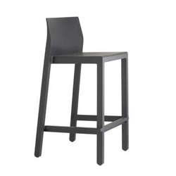 Barová židle Kate moderní antracitová 65 cm do kuchyně a zahrady se zádovou opěrkou stohovatelná SCAB Design