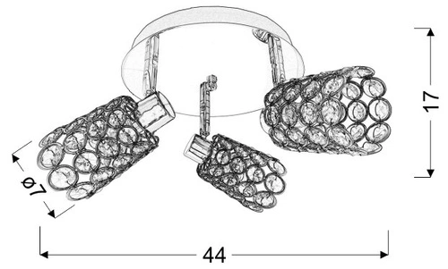 Stropní svítidlo glamour Glossy křišťálové stříbrné moderní do obýváku CANDELLUX 30 cm