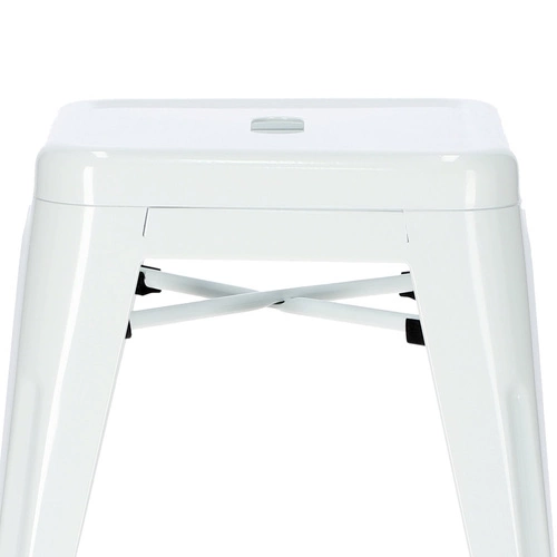 Kovová stolička Paris bílá inspirovaná Tolixem do kuchyně a jídelny moderní industriální 46 cm