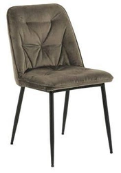 Čalouněná sametová židle Brooke béžová do jídelny a obýváku na černých nohách Actona